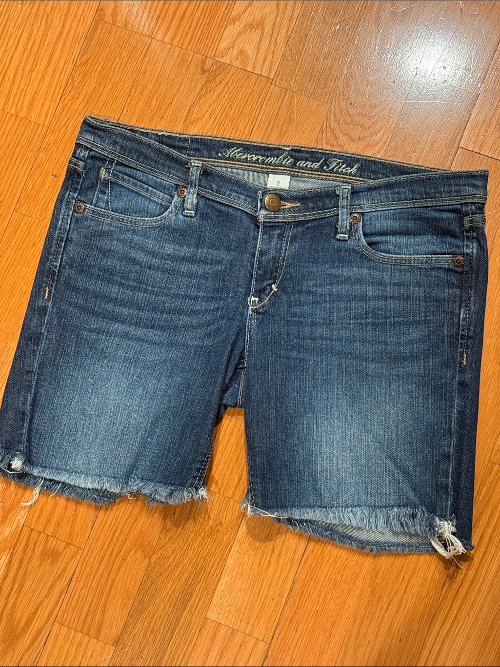 Abercrombie & Fitch Dark Blue Denim Cutoff Shorts